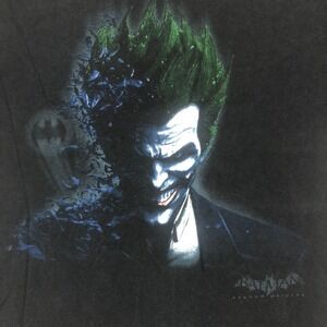Batman Arkham Origins Joker Graphic Print Black Short‎ Sleeve T-Shirt
